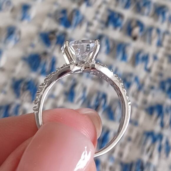 2 Ct Solitaire CZ Wedding Set Two Pc. Size 7 - Picture 7 of 10